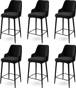 Σκαμπό Μπαρ 6τμχ Μαύρο ENOX 45x43x105