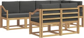 vidaXL Σειρά Καναπέ Εξωτερικού 7 pcs Άσπρο και Ανθρακί Πολυεστέρας
