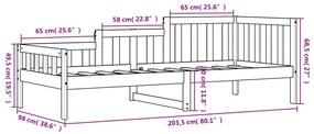 Καναπές Κρεβάτι Λευκός 90 x 200 εκ. από Μασίφ Ξύλο Πεύκου - Λευκό