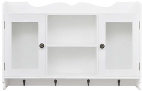 vidaXL Ντουλάπι Επιτοίχιο /Βιτρίνα/Ραφιέρα Βιβλίων/DVD/Ποτηριών Λευκό από MDF