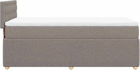 vidaXL Κρεβάτι Boxspring με Στρώμα Taupe 80x200 εκ. Υφασμάτινο