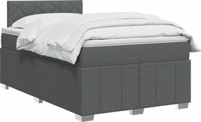 vidaXL Κρεβάτι box spring με στρώμα Σκούρο Γκρι 120 x 200 cm Ύφασμα