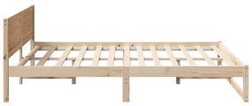vidaXL Σκελετός Κρεβατιού Καφέ 160 x 200 cm Μασίφ ξύλο πεύκου
