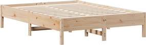 vidaXL Bed Frame Φυσικό 140 x 190 cm Solid Pine Wood