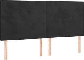 vidaXL Κρεβάτι Boxspring με Στρώμα Μαύρο 160x200 εκ. Βελούδινο