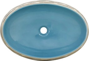 vidaXL Νιπτήρας Οβάλ Πολύχρωμος 59 x 40 x 15 εκ. Κεραμικός