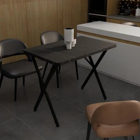 Τραπέζι Zeryin μαύρο μελαμίνης-μαύρο μέταλλο 70x110x75εκ 110x70x75 εκ.