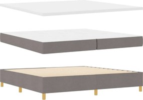 vidaXL LED Κρεβάτι με βάθρο με στρώμα Taupe 200 x 200 cm ύφασμα