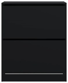 Παπουτσοθήκη Μαύρη 80x34x96,5 εκ. από Επεξεργασμένο Ξύλο - Μαύρο