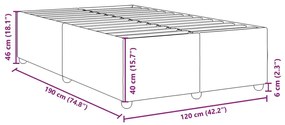 Πλαίσιο Κρεβατιού χωρίς στρώμα Μπλε 120x190 εκ. Υφασμάτινο - Μπλε