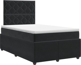 vidaXL Κρεβάτι box spring με στρώμα Μαύρο 120 x 200 cm Βελούδο