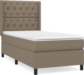 vidaXL Κρεβάτι Boxspring με Στρώμα Taupe 80x200 εκ. Υφασμάτινο