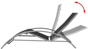 vidaXL Ξαπλώστρα Μαύρη από Αλουμίνιο