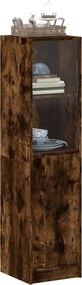 vidaXL Ντουλάπι Καπνιστή Δρυς 35x37x142 εκ. με Γυάλινη Πόρτα
