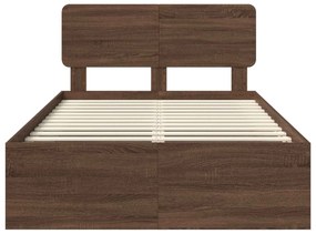 vidaXL Σκελετός Κρεβατιού Καφέ δρυς 120 x 200 cm Στερεά ξυλεία πεύκου