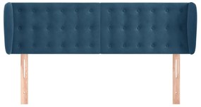 vidaXL Κεφαλάρι με Πτερύγια Σκούρο Μπλε 147x23x78/88 εκ. Βελούδινο