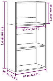 ΒΙΒΛΙΟΘΗΚΗ ΜΑΥΡΗ 60X30X114 ΕΚ. ΑΠΟ ΕΠΕΞΕΡΓΑΣΜΕΝΟ ΞΥΛΟ 857900