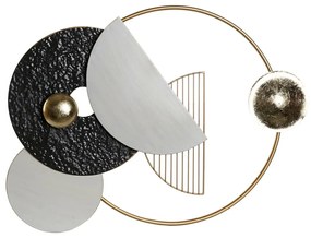 Διακόσμηση τοίχων DKD Home Decor 70,5 x 6 x 59 cm Αφηρημένο Χρυσό Λευκό Σκούρο γκρίζο Σύγχρονη