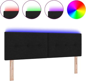 vidaXL LED κεφαλάρι με φώτα λωρίδας LED Μαύρο 160 cm Πολυεστέρας