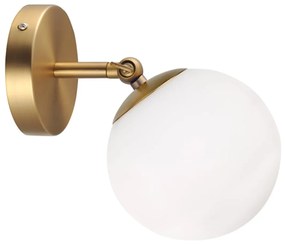 Φωτιστικό Τοίχου Avantgarde V360501W White-Gold Metal, Glass