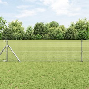 vidaXL Φράχτης Συνθετικού Χάλυβα με 13 Στυλους 0.4x50 m Γαλβανισμένο Ατσάλι