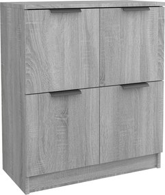 vidaXL Ντουλάπι 2 τεμ. Γκρι Sonoma 60x30x70 εκ. από Επεξεργασμένο Ξύλο