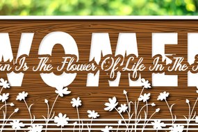 Σετ των 2 Intra απο ξύλο plywood 3mm-4mm πάχος – Γυναικεία οικογένεια τραγουδούν με λέιζερ κομμένα πολλαπλών στρώσεων Δίασταση 20x20 cm INTRAFABR-25734308