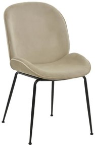 Καρέκλα Adelaide μπεζ βελούδο-πόδι μέταλλο μαύρο 47x64x88εκ 47x64x88 εκ.