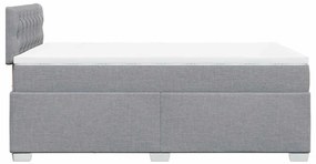 vidaXL Κρεβάτι Boxspring με Στρώμα Ανοιχτό Γκρι 120x190 εκ. Υφασμάτινο
