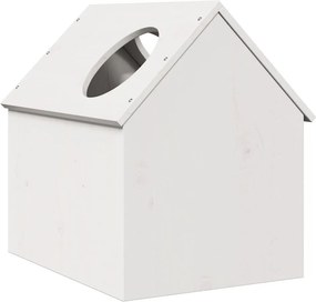 vidaXL σπιτάκι για γάτες λευκό 41x50x50 cm από μασίφ ξύλο πεύκο