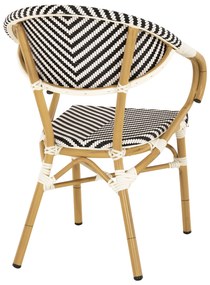 Πολυθρόνα Bamboo Look Μαύρο-Λευκό 57x55x82 Εκ.