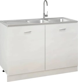 vidaXL Νεροχύτης Διπλή Γούρνα Ασημί 1200x600x155 χιλ. Ανοξείδ. Ατσάλι