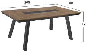 ΤΡΑΠΕΖΙ ΑΛΟΥΜΙΝΙΟΥ TABER ΜΕ POLYWOOD 200X100 ΓΚΡΙ HM5131.12
