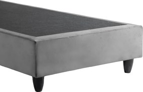 Κρεβάτι μονό Linteda pakoworld ανθρακί βελούδο 90x200εκ