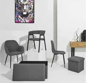ΚΑΡΈΚΛΕΣ &amp; ΠΟΛΥΘΡΌΝΕΣ DESIGN ARMCHAIR ATOM GREY M2 A1/M2 HD0466