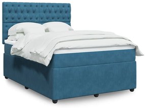 ΚΡΕΒΑΤΙ BOXSPRING ΜΕ ΣΤΡΩΜΑ ΜΠΛΕ 160X200 ΕΚ. ΒΕΛΟΥΔΙΝΟ 3294692