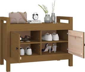 vidaXL Παγκάκι Χολ Καφέ μελί 80x40x60 εκ. Μασίφ Ξύλο Πεύκο