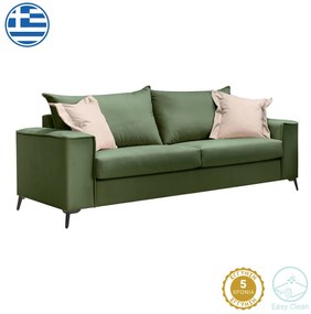 Intrahome Καναπές Verona Intrahome 3θέσιος κυπαρισσί ύφασμα με μαξιλάρια σε κρεμ απόχρωση 225x93x100εκ | SKU: INTRAPA-279111101