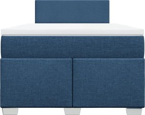 vidaXL Κρεβάτι Boxspring με Στρώμα Μπλε 120x190 εκ. Υφασμάτινο