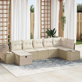 vidaXL Σετ Καναπέ με μαξιλάρι 7 pcs συνθετικό ρατάν
