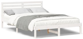 vidaXL Σκελετός Κρεβατιού Λευκό 140 x 220 cm Συμπαγές ξύλο πεύκου
