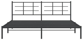 Πλαίσιο Κρεβατιού με Κεφαλάρι Μαύρο 200 x 200 εκ. Μεταλλικό - Μαύρο