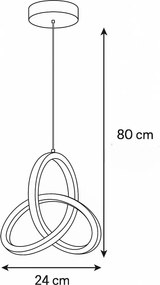 Asya Λευκό Κρεμαστό LED Φωτιστικό Οροφής 80x24 cm