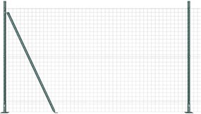 vidaXL Φράχτης με Στήλες. Πράσινο 1.6 x 10 m Ατσάλι