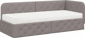 vidaXL Κρεβάτι Γωνίας Taupe 80 x 200 cm ύφασμα