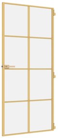 vidaXL Εσωτερική Πόρτα Χρυσή 93 x 201,5 εκ. Ψημένο Γυαλί &amp; Αλουμίνιο