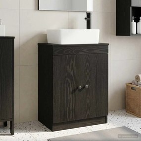 vidaXL Ντουλάπα Νιπτήρα Mπάνιου Μαύρο 54 x 35 x 100 cm