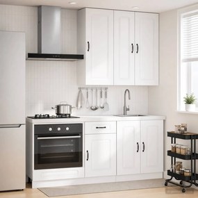 vidaXL Μονάδα κουζίνας KALMAR 5 pcs Γυαλιστερό Λευκό