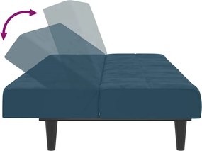 vidaXL Καναπές Κρεβάτι Διθέσιος Μπλε Βελούδινος