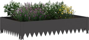 vidaXL Περίγραμμα γκαζόν 4 τμχ. 100 x 60 x 20 εκ. Ατσάλι Μαύρο
